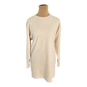 TNA Aritzia Off White Cream Long Sleeve Shirt Dress Sz XXS